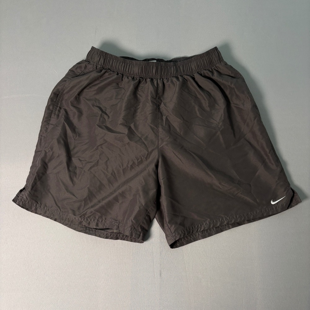 Nike Mens Athletic Training Shorts Dark Grey Mesh Lined Pockets Size Large